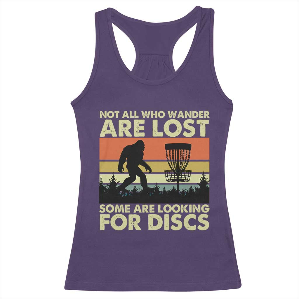 Funny Disc Golf Bigfoot Racerback Tank Top Vintage Sasquatch Sports Golfer Dad Frisbee - Wonder Print Shop