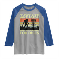 Funny Disc Golf Bigfoot Raglan Shirt Vintage Sasquatch Sports Golfer Dad Frisbee - Wonder Print Shop