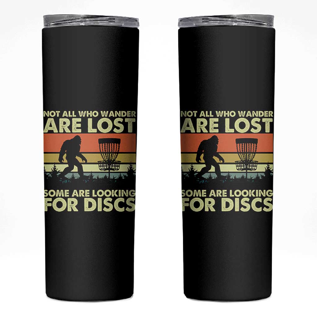 Funny Disc Golf Bigfoot Skinny Tumbler Vintage Sasquatch Sports Golfer Dad Frisbee - Wonder Print Shop