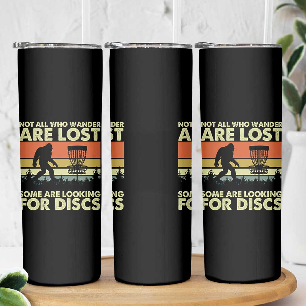 Funny Disc Golf Bigfoot Skinny Tumbler Vintage Sasquatch Sports Golfer Dad Frisbee - Wonder Print Shop