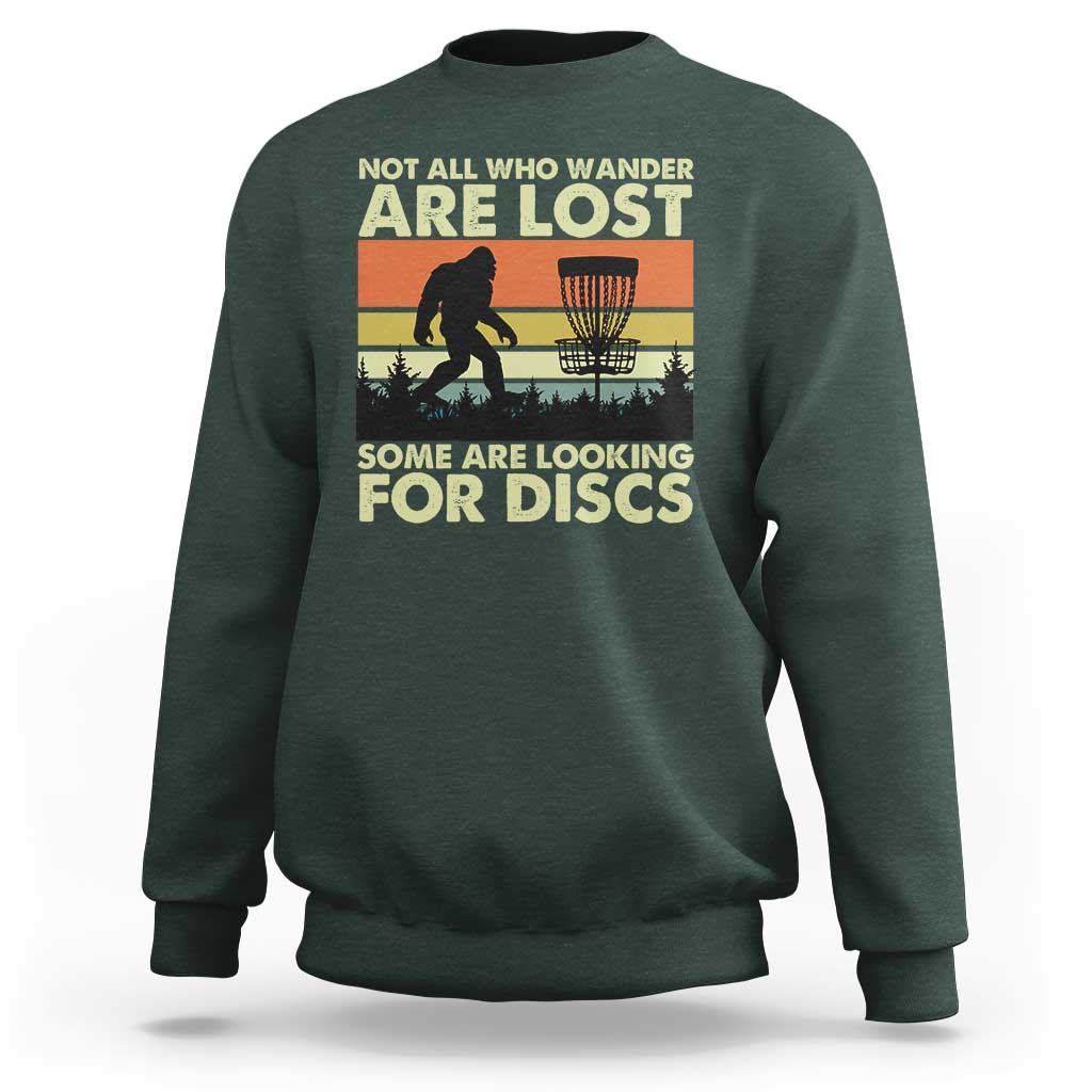 Funny Disc Golf Bigfoot Sweatshirt Vintage Sasquatch Sports Golfer Dad Frisbee - Wonder Print Shop