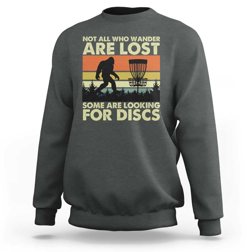 Funny Disc Golf Bigfoot Sweatshirt Vintage Sasquatch Sports Golfer Dad Frisbee - Wonder Print Shop