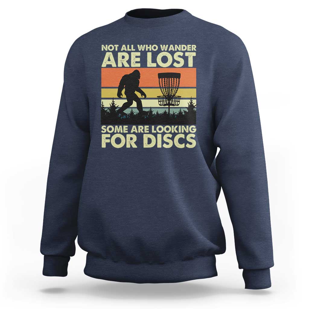 Funny Disc Golf Bigfoot Sweatshirt Vintage Sasquatch Sports Golfer Dad Frisbee - Wonder Print Shop