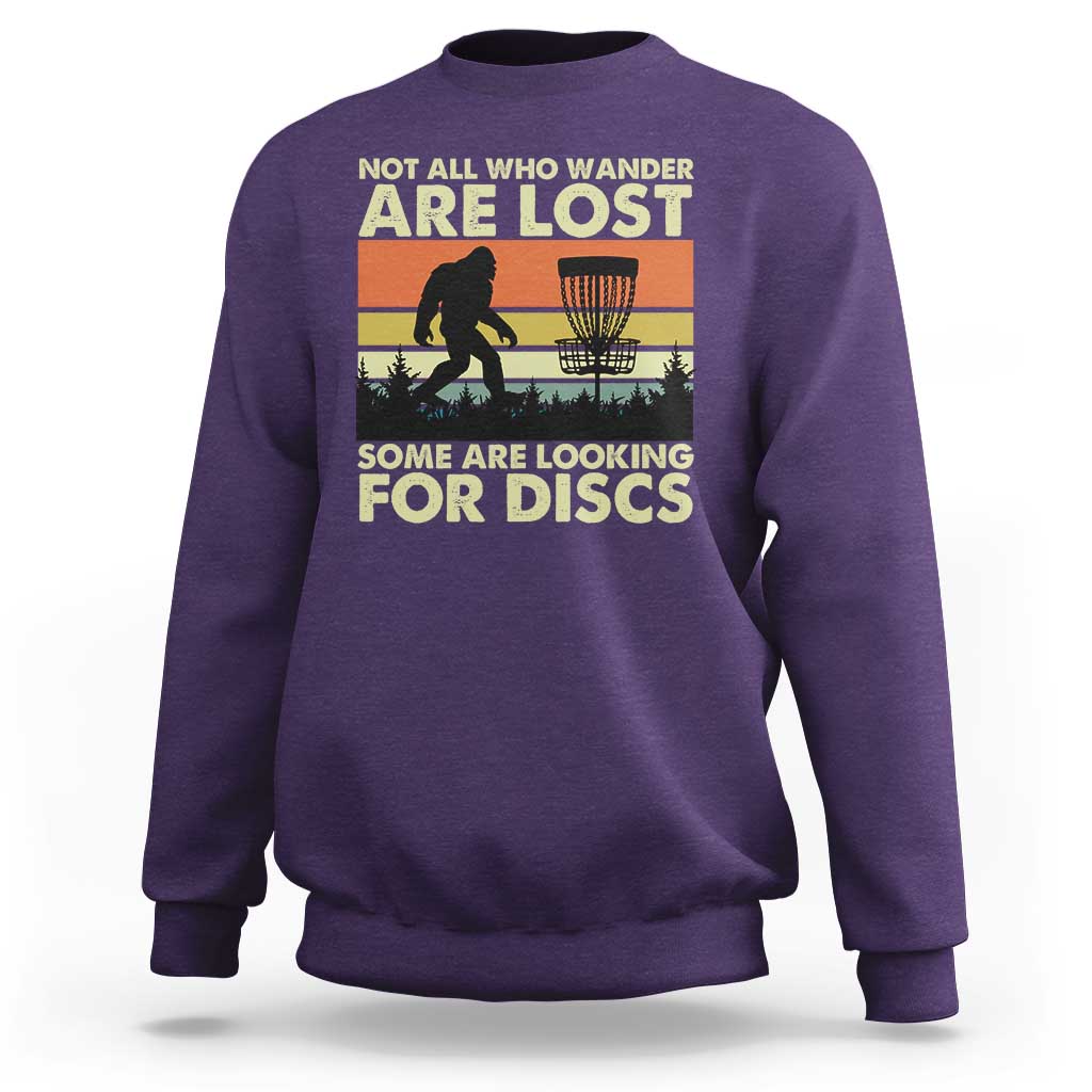 Funny Disc Golf Bigfoot Sweatshirt Vintage Sasquatch Sports Golfer Dad Frisbee - Wonder Print Shop