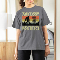 Funny Disc Golf Bigfoot T Shirt For Women Vintage Sasquatch Sports Golfer Dad Frisbee - Wonder Print Shop