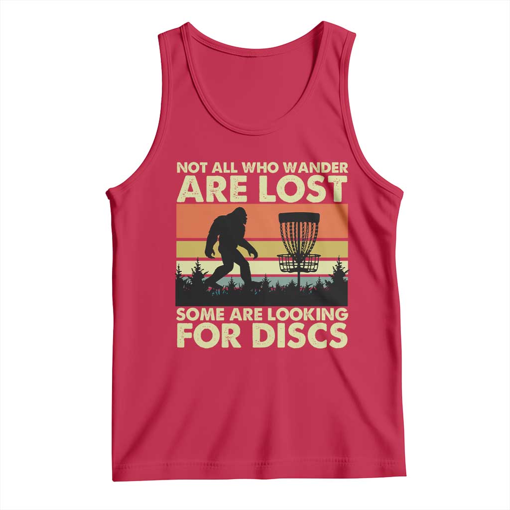 Funny Disc Golf Bigfoot Tank Top Vintage Sasquatch Sports Golfer Dad Frisbee - Wonder Print Shop