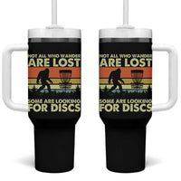 Funny Disc Golf Bigfoot Tumbler With Handle Vintage Sasquatch Sports Golfer Dad Frisbee - Wonder Print Shop
