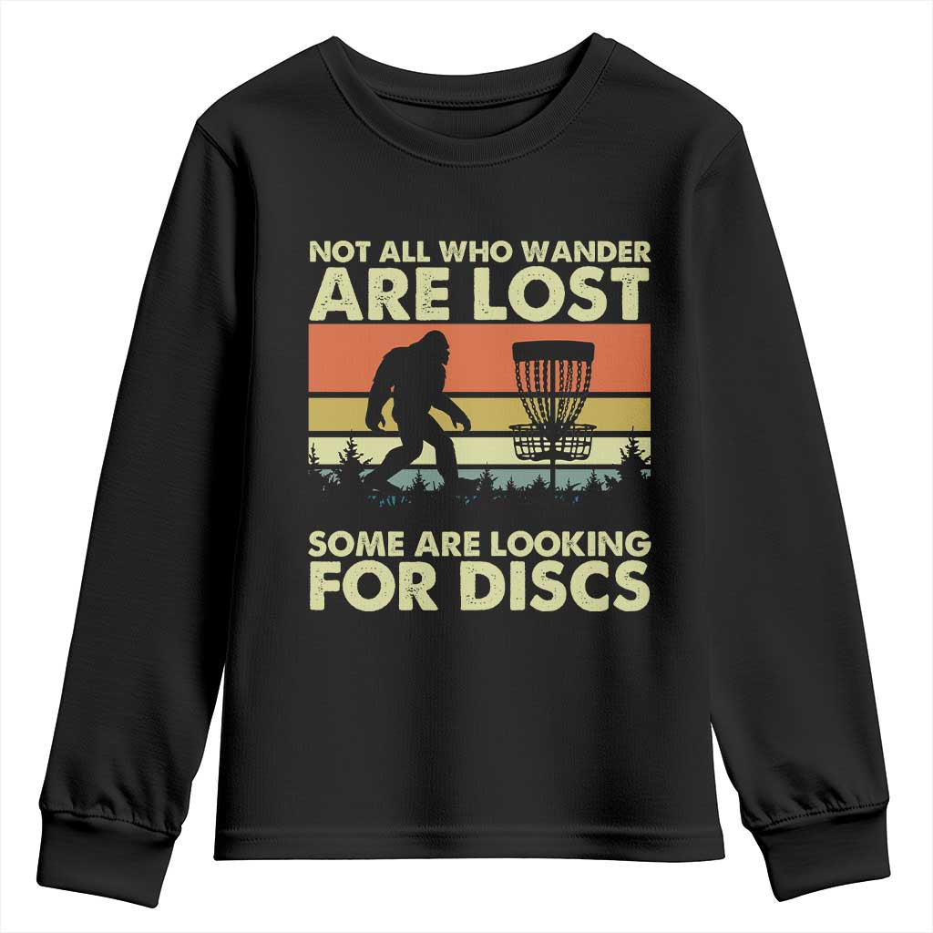 Funny Disc Golf Bigfoot Youth Sweatshirt Vintage Sasquatch Sports Golfer Dad Frisbee - Wonder Print Shop