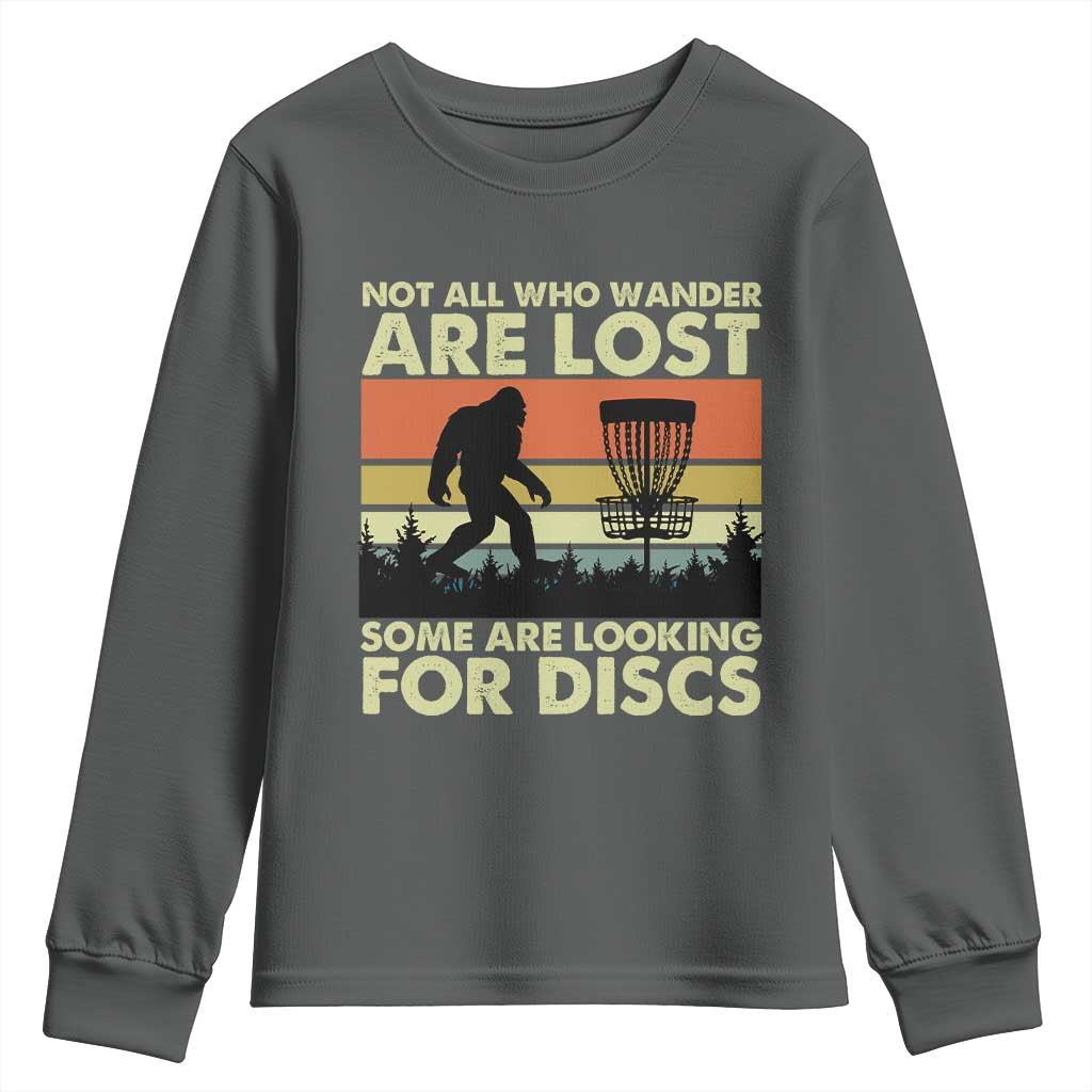 Funny Disc Golf Bigfoot Youth Sweatshirt Vintage Sasquatch Sports Golfer Dad Frisbee - Wonder Print Shop