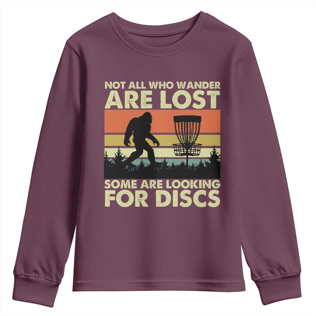 Funny Disc Golf Bigfoot Youth Sweatshirt Vintage Sasquatch Sports Golfer Dad Frisbee - Wonder Print Shop