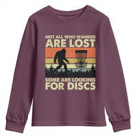 Funny Disc Golf Bigfoot Youth Sweatshirt Vintage Sasquatch Sports Golfer Dad Frisbee - Wonder Print Shop