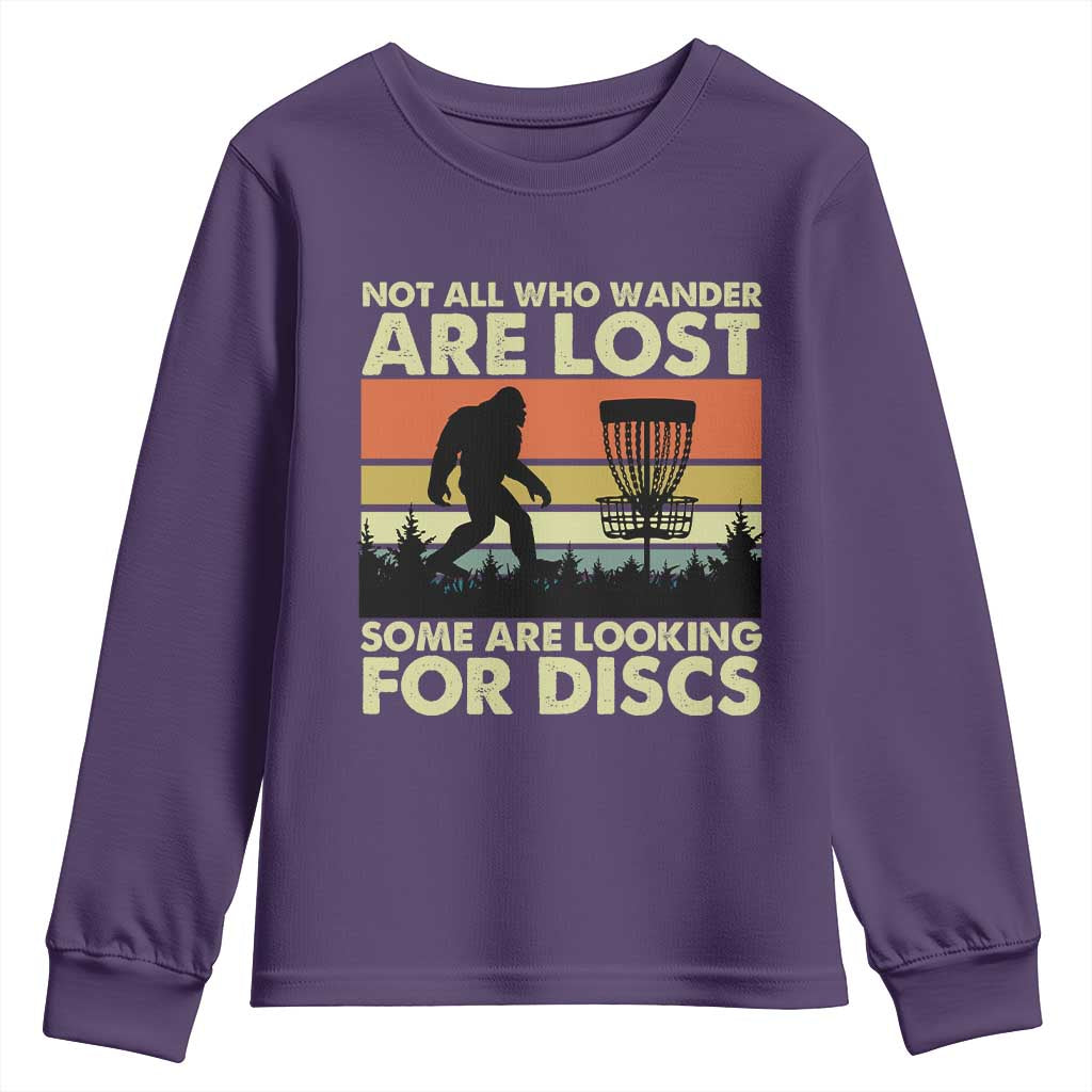 Funny Disc Golf Bigfoot Youth Sweatshirt Vintage Sasquatch Sports Golfer Dad Frisbee - Wonder Print Shop