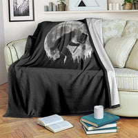 Disc Golf Bigfoot Throw Blanket Funny Cool Full Moon & Trees Sasquatch - Wonder Print Shop
