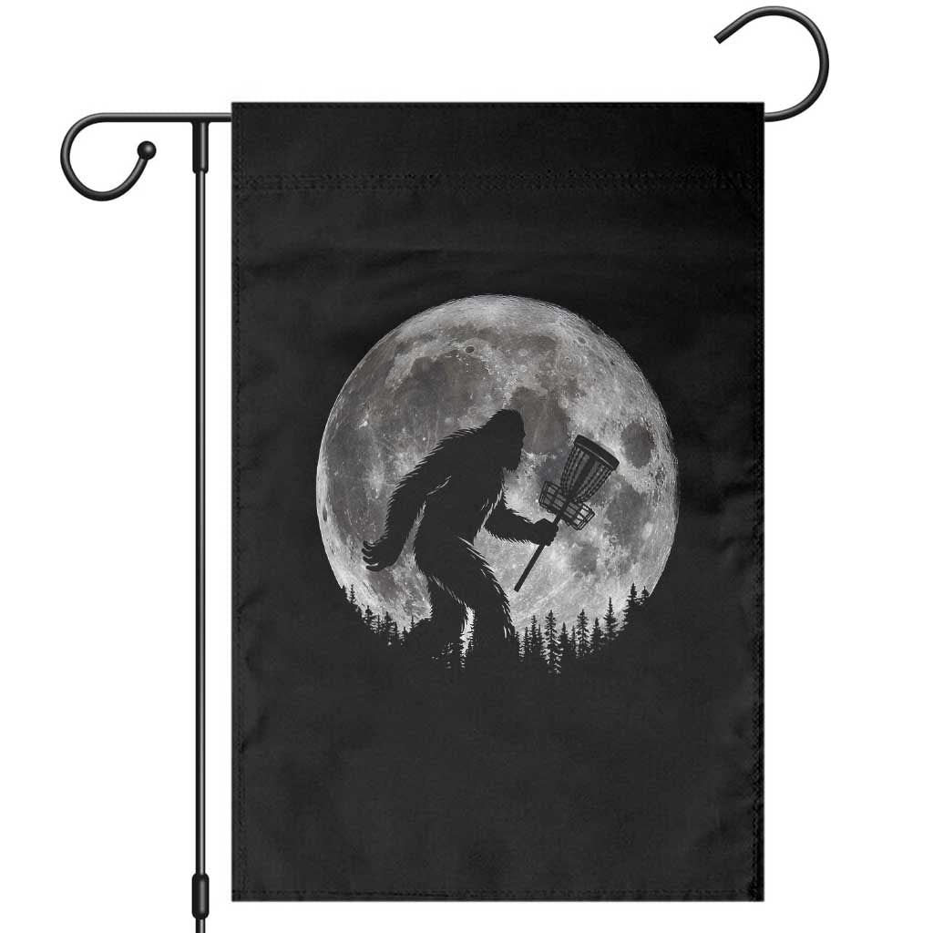Disc Golf Bigfoot Garden Flag Funny Cool Full Moon & Trees Sasquatch - Wonder Print Shop