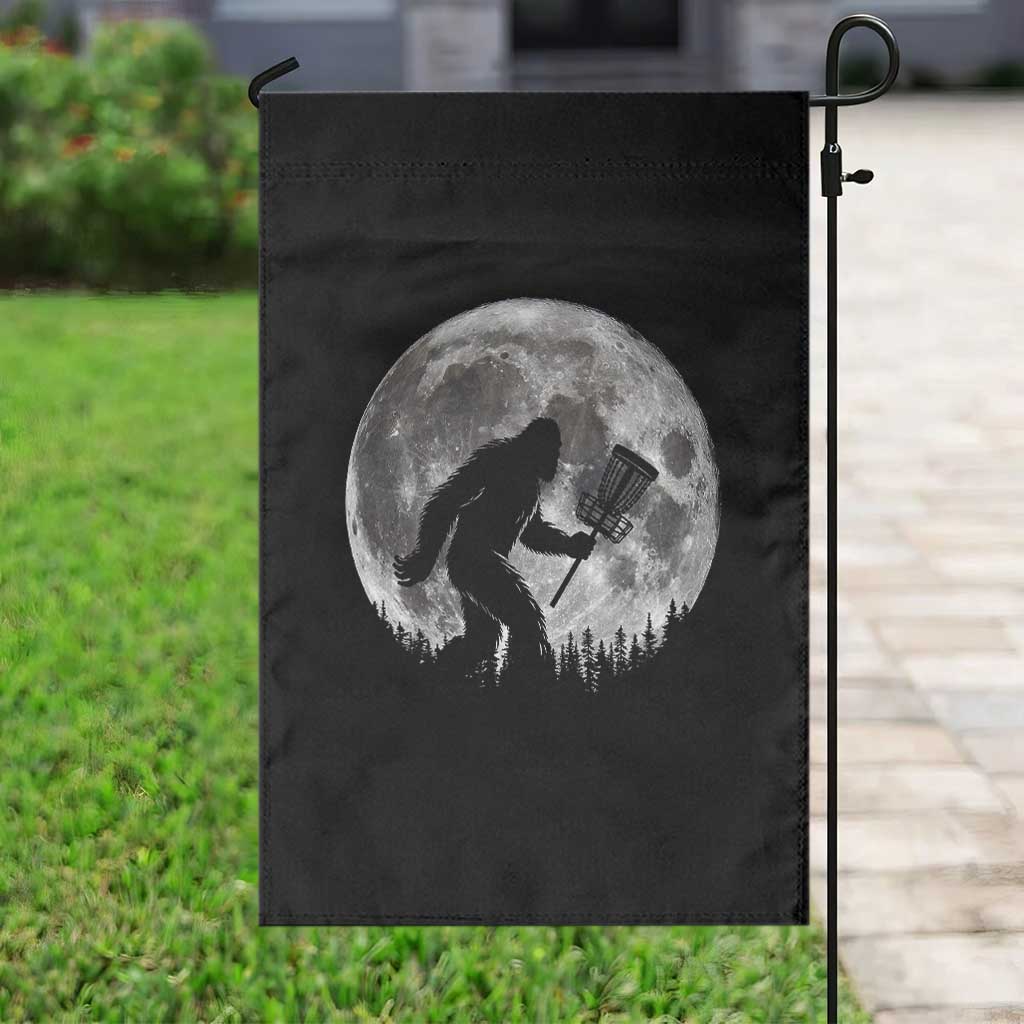 Disc Golf Bigfoot Garden Flag Funny Cool Full Moon & Trees Sasquatch - Wonder Print Shop