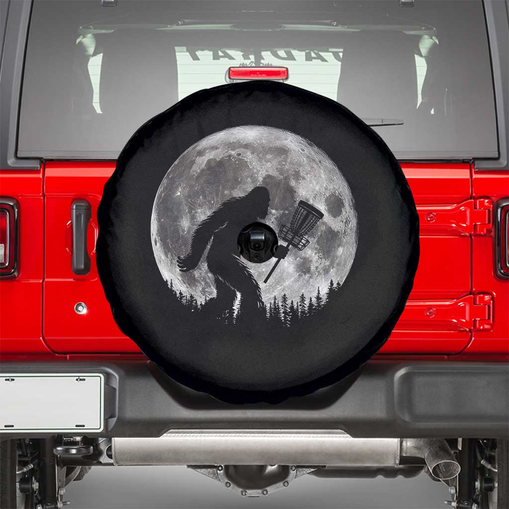 Disc Golf Bigfoot Spare Tire Cover Funny Cool Full Moon & Trees Sasquatch - Wonder Print Shop