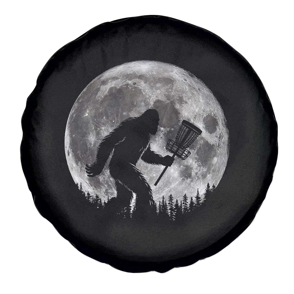 Disc Golf Bigfoot Spare Tire Cover Funny Cool Full Moon & Trees Sasquatch - Wonder Print Shop