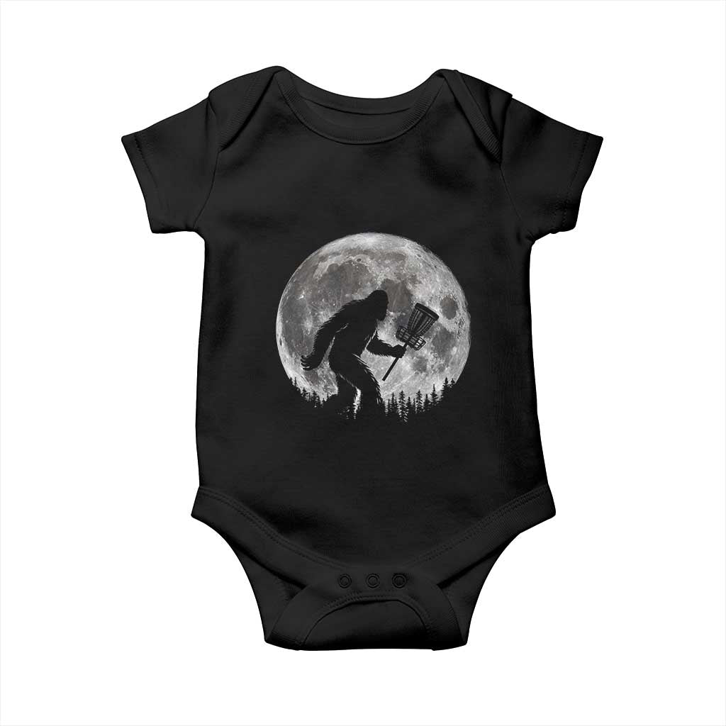 Disc Golf Bigfoot Baby Onesie Funny Cool Full Moon & Trees Sasquatch - Wonder Print Shop