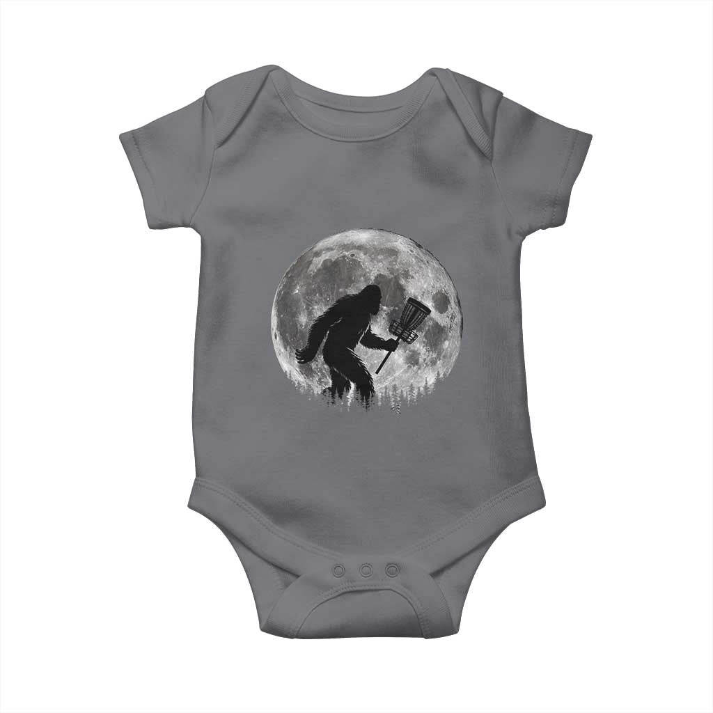 Disc Golf Bigfoot Baby Onesie Funny Cool Full Moon & Trees Sasquatch - Wonder Print Shop