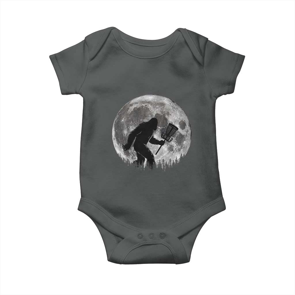 Disc Golf Bigfoot Baby Onesie Funny Cool Full Moon & Trees Sasquatch - Wonder Print Shop