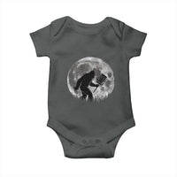 Disc Golf Bigfoot Baby Onesie Funny Cool Full Moon & Trees Sasquatch - Wonder Print Shop