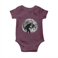 Disc Golf Bigfoot Baby Onesie Funny Cool Full Moon & Trees Sasquatch - Wonder Print Shop
