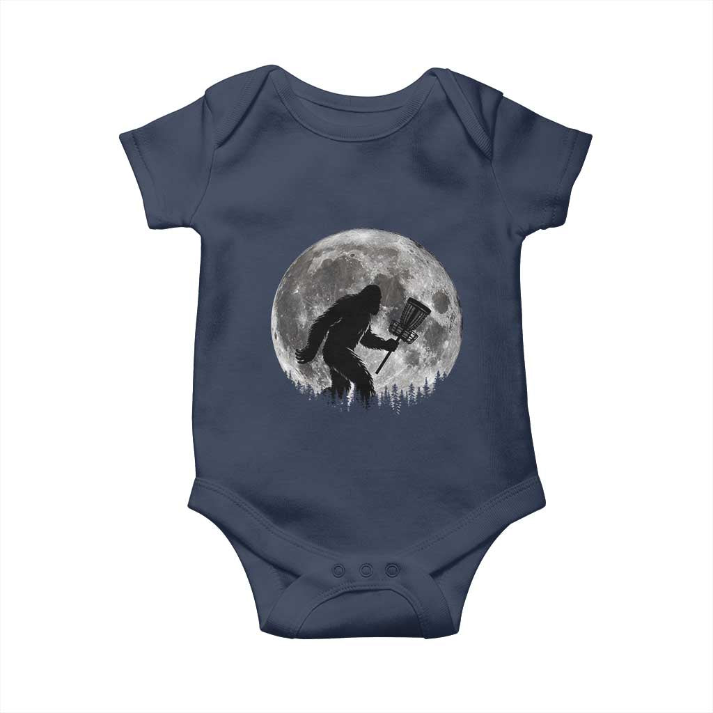 Disc Golf Bigfoot Baby Onesie Funny Cool Full Moon & Trees Sasquatch - Wonder Print Shop