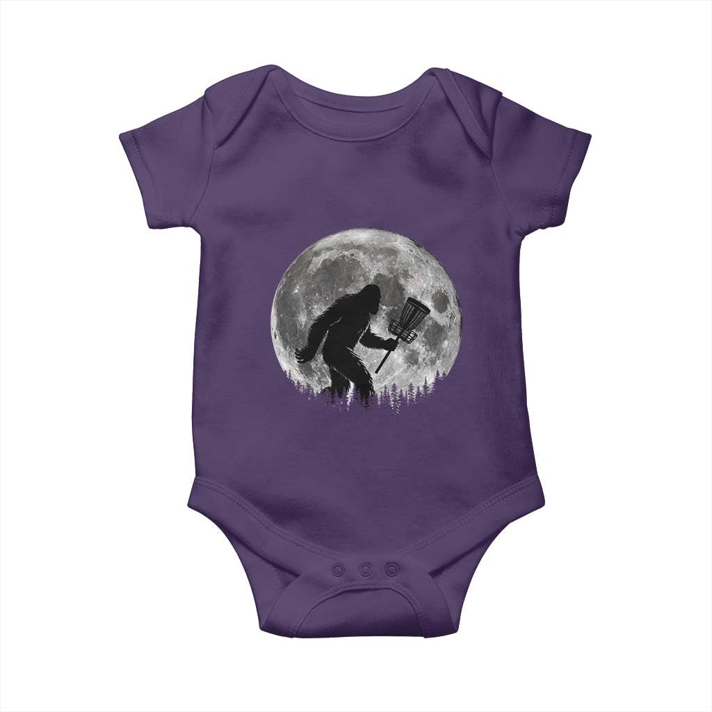 Disc Golf Bigfoot Baby Onesie Funny Cool Full Moon & Trees Sasquatch - Wonder Print Shop