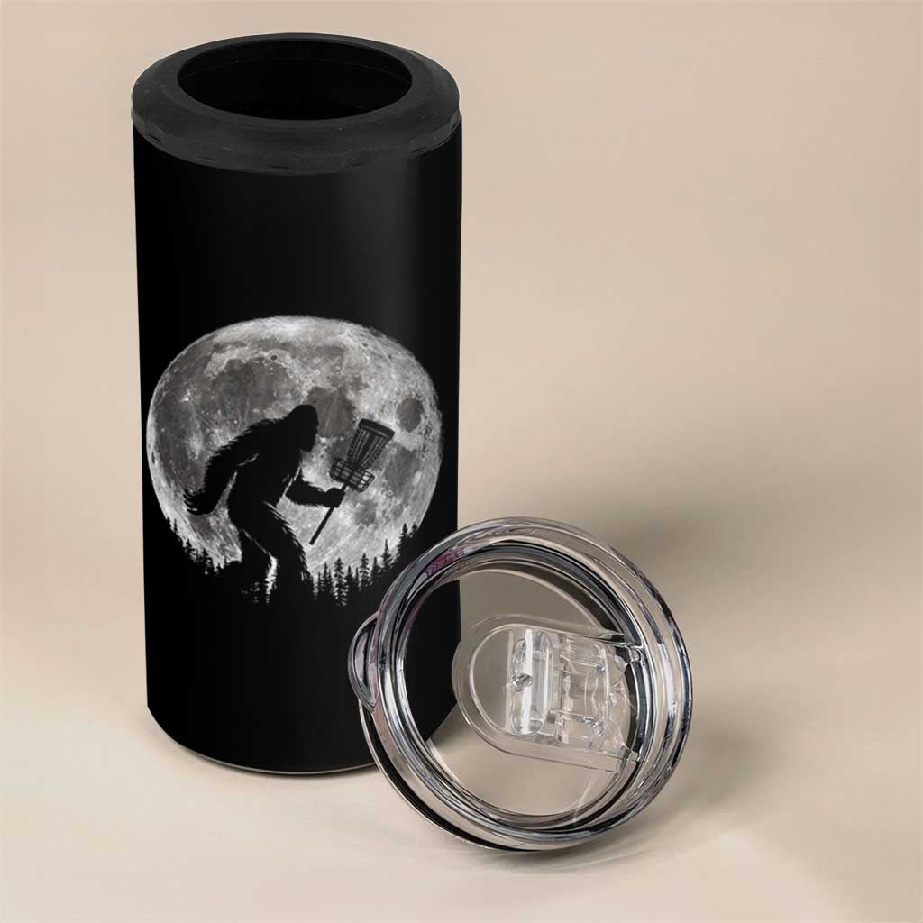 Disc Golf Bigfoot 4 in 1 Can Cooler Tumbler Funny Cool Full Moon & Trees Sasquatch - Wonder Print Shop