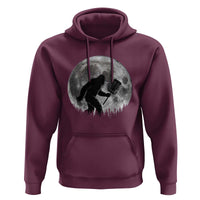 Disc Golf Bigfoot Hoodie Funny Cool Full Moon & Trees Sasquatch - Wonder Print Shop