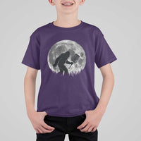 Disc Golf Bigfoot T Shirt For Kid Funny Cool Full Moon & Trees Sasquatch - Wonder Print Shop