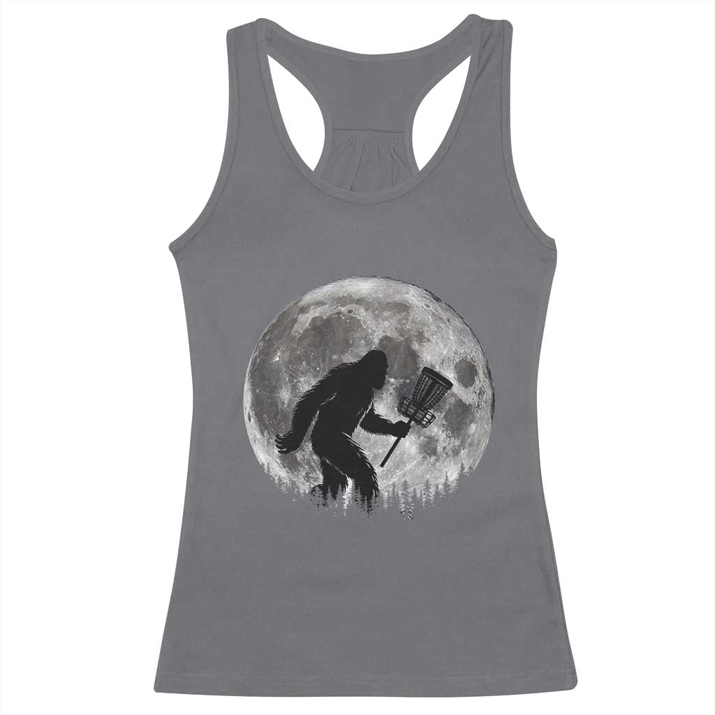 Disc Golf Bigfoot Racerback Tank Top Funny Cool Full Moon & Trees Sasquatch - Wonder Print Shop
