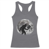 Disc Golf Bigfoot Racerback Tank Top Funny Cool Full Moon & Trees Sasquatch - Wonder Print Shop
