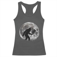 Disc Golf Bigfoot Racerback Tank Top Funny Cool Full Moon & Trees Sasquatch - Wonder Print Shop