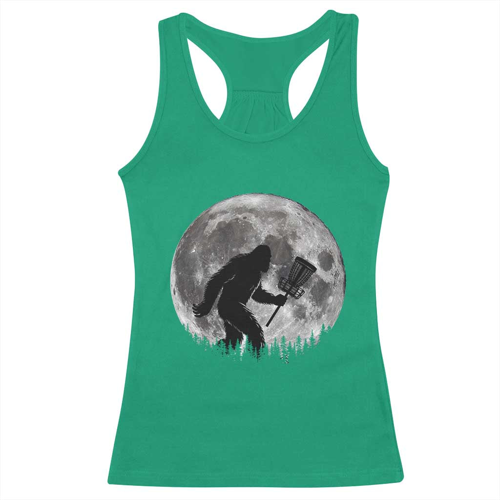 Disc Golf Bigfoot Racerback Tank Top Funny Cool Full Moon & Trees Sasquatch - Wonder Print Shop