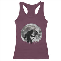 Disc Golf Bigfoot Racerback Tank Top Funny Cool Full Moon & Trees Sasquatch - Wonder Print Shop