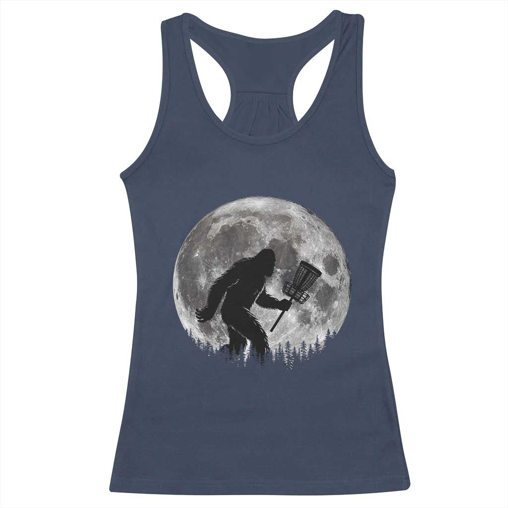 Disc Golf Bigfoot Racerback Tank Top Funny Cool Full Moon & Trees Sasquatch - Wonder Print Shop