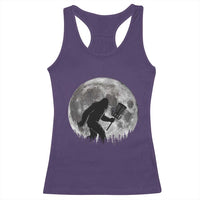 Disc Golf Bigfoot Racerback Tank Top Funny Cool Full Moon & Trees Sasquatch - Wonder Print Shop