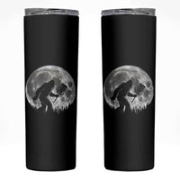 Disc Golf Bigfoot Skinny Tumbler Funny Cool Full Moon & Trees Sasquatch - Wonder Print Shop