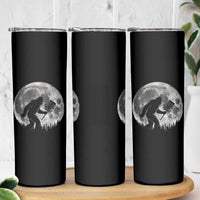 Disc Golf Bigfoot Skinny Tumbler Funny Cool Full Moon & Trees Sasquatch - Wonder Print Shop