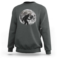 Disc Golf Bigfoot Sweatshirt Funny Cool Full Moon & Trees Sasquatch - Wonder Print Shop