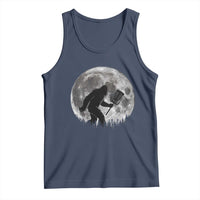 Disc Golf Bigfoot Tank Top Funny Cool Full Moon & Trees Sasquatch - Wonder Print Shop