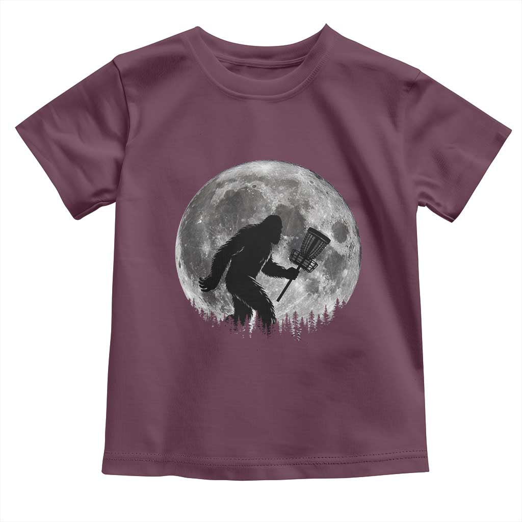 Disc Golf Bigfoot Toddler T Shirt Funny Cool Full Moon & Trees Sasquatch - Wonder Print Shop