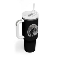 Disc Golf Bigfoot Tumbler With Handle Funny Cool Full Moon & Trees Sasquatch - Wonder Print Shop