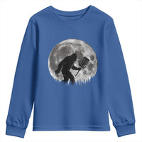 Disc Golf Bigfoot Youth Sweatshirt Funny Cool Full Moon & Trees Sasquatch - Wonder Print Shop