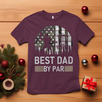 Disc Golf Best Dad By Par T Shirt Funny Sports Golfer Frisbee Camo American Flag - Wonder Print Shop