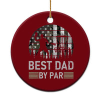 Disc Golf Best Dad By Par Ceramic Ornament Funny Sports Golfer Frisbee Camo American Flag - Wonder Print Shop