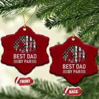 Disc Golf Best Dad By Par Ceramic Ornament Funny Sports Golfer Frisbee Camo American Flag - Wonder Print Shop