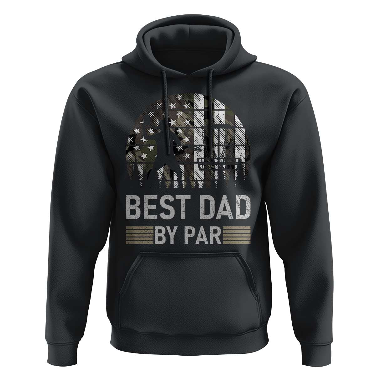 Disc Golf Best Dad By Par Hoodie Funny Sports Golfer Frisbee Camo American Flag - Wonder Print Shop