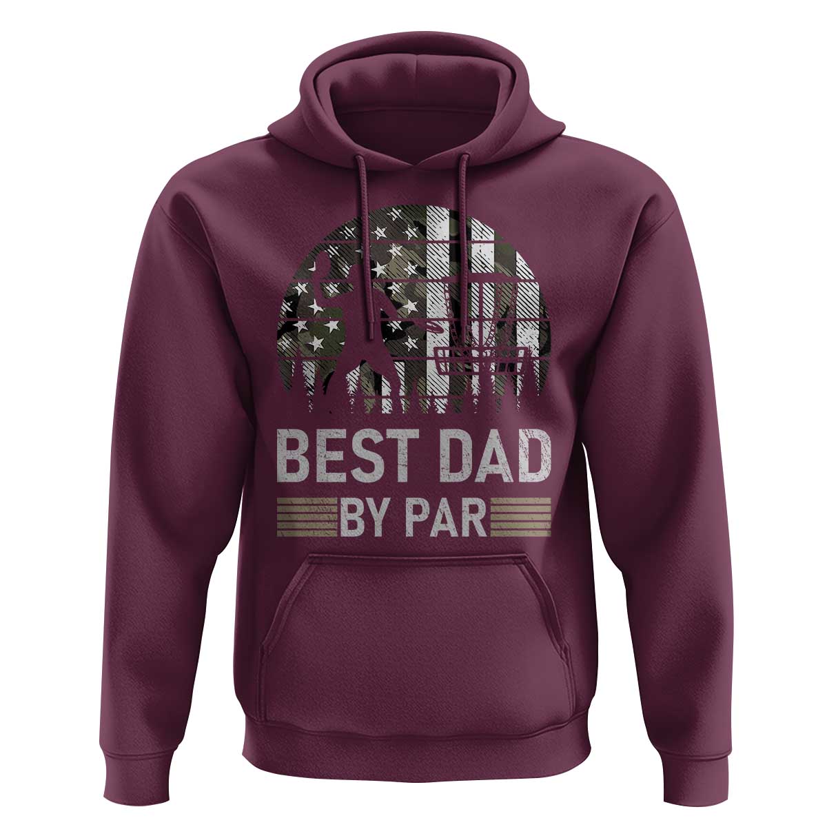Disc Golf Best Dad By Par Hoodie Funny Sports Golfer Frisbee Camo American Flag - Wonder Print Shop